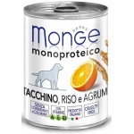 Monge Dog Monoproteico Fruits Консервы для собак паштет из индейки с рисом и цитрусовыми 400 г